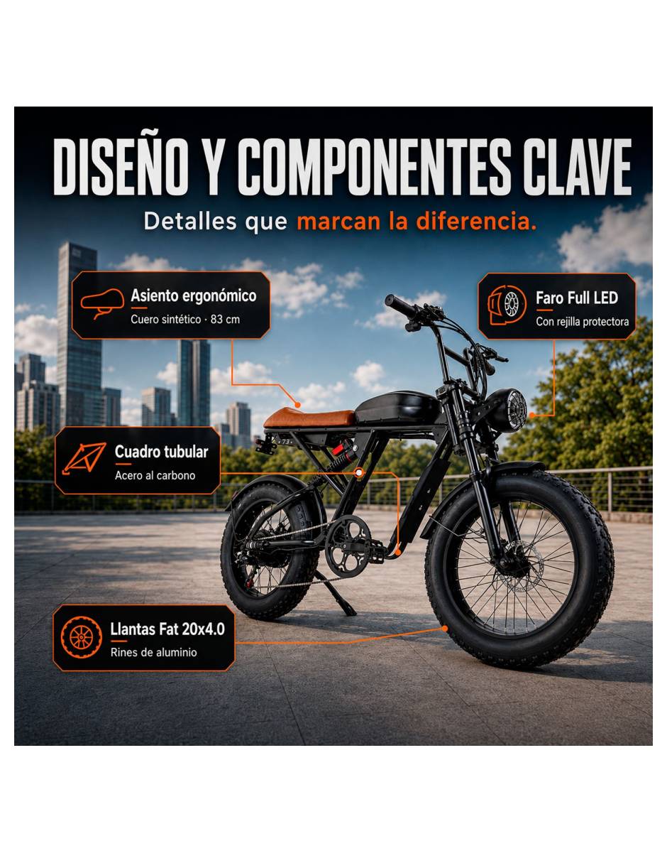 Bicicleta eléctrica rodada 20 unisex