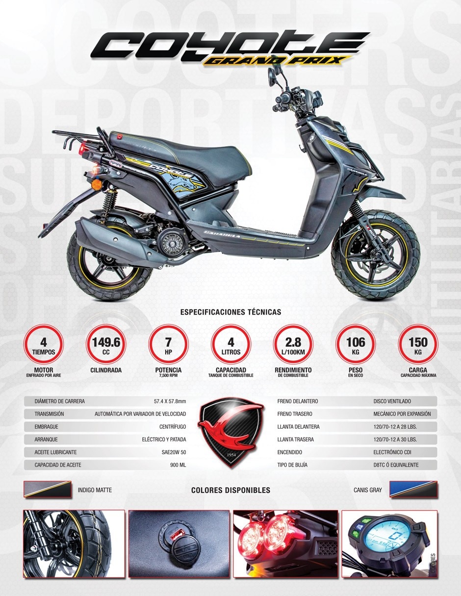 Motoneta Carabela Coyote Titanio 150cc 2026