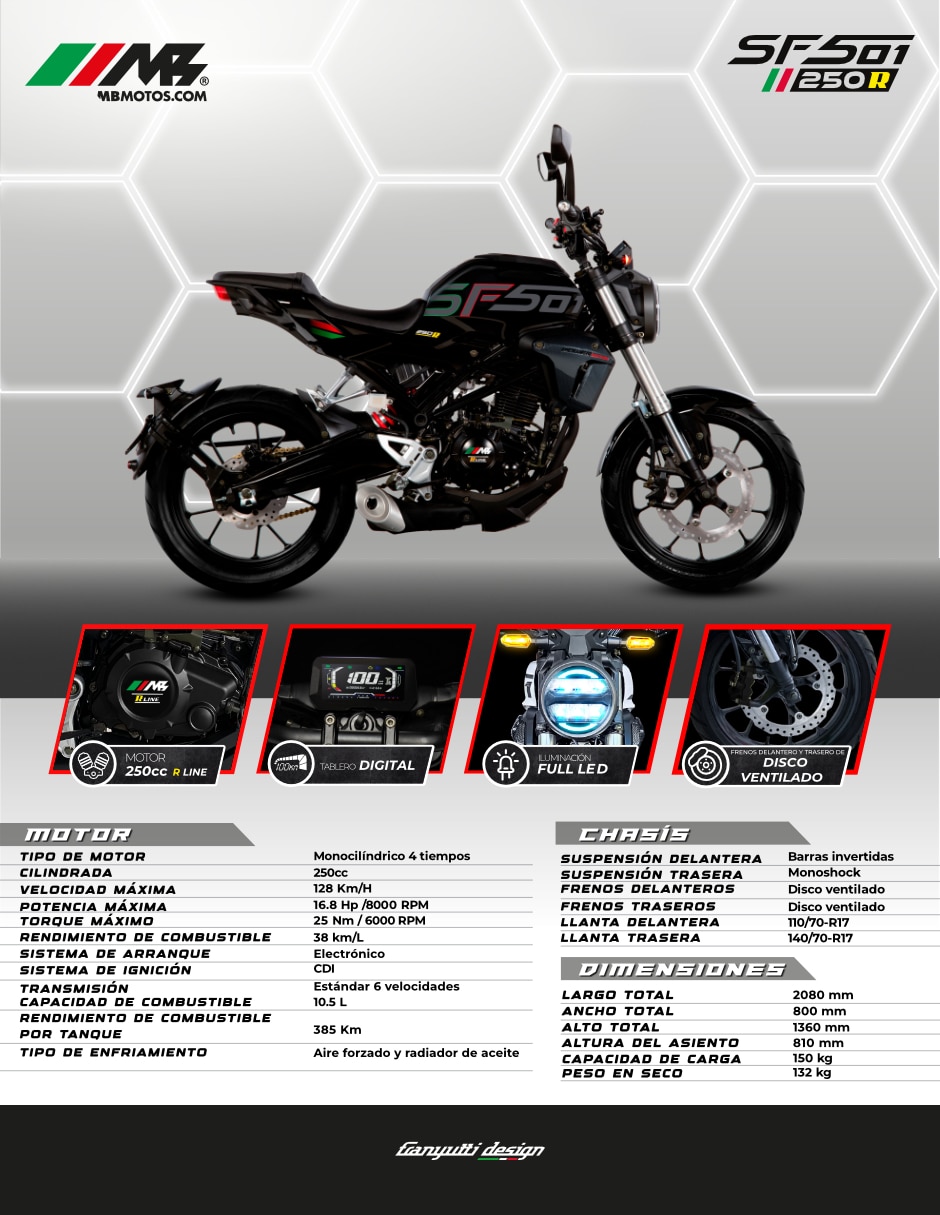 Motocicleta Urbana Sf501 250 R Line 2026 2
