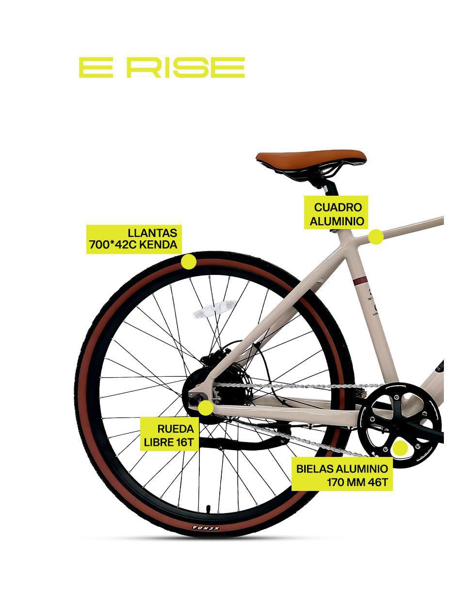 Bicicleta eléctrica E-Rise 700C urbana rodada 700 4
