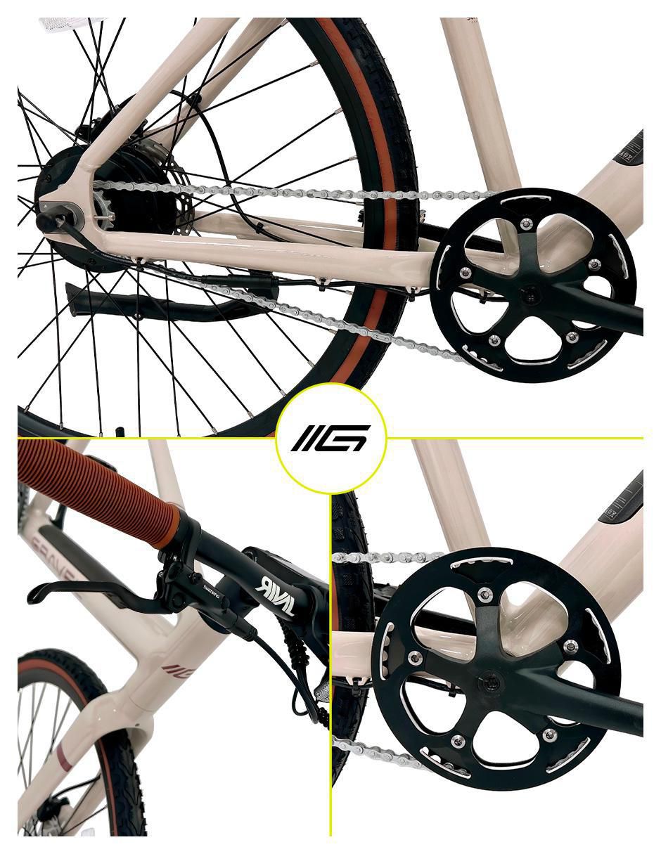 Bicicleta eléctrica E-Rise 700C urbana rodada 700 8