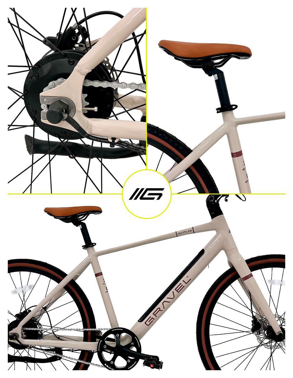 Bicicleta eléctrica E-Rise 700C urbana rodada 700 6