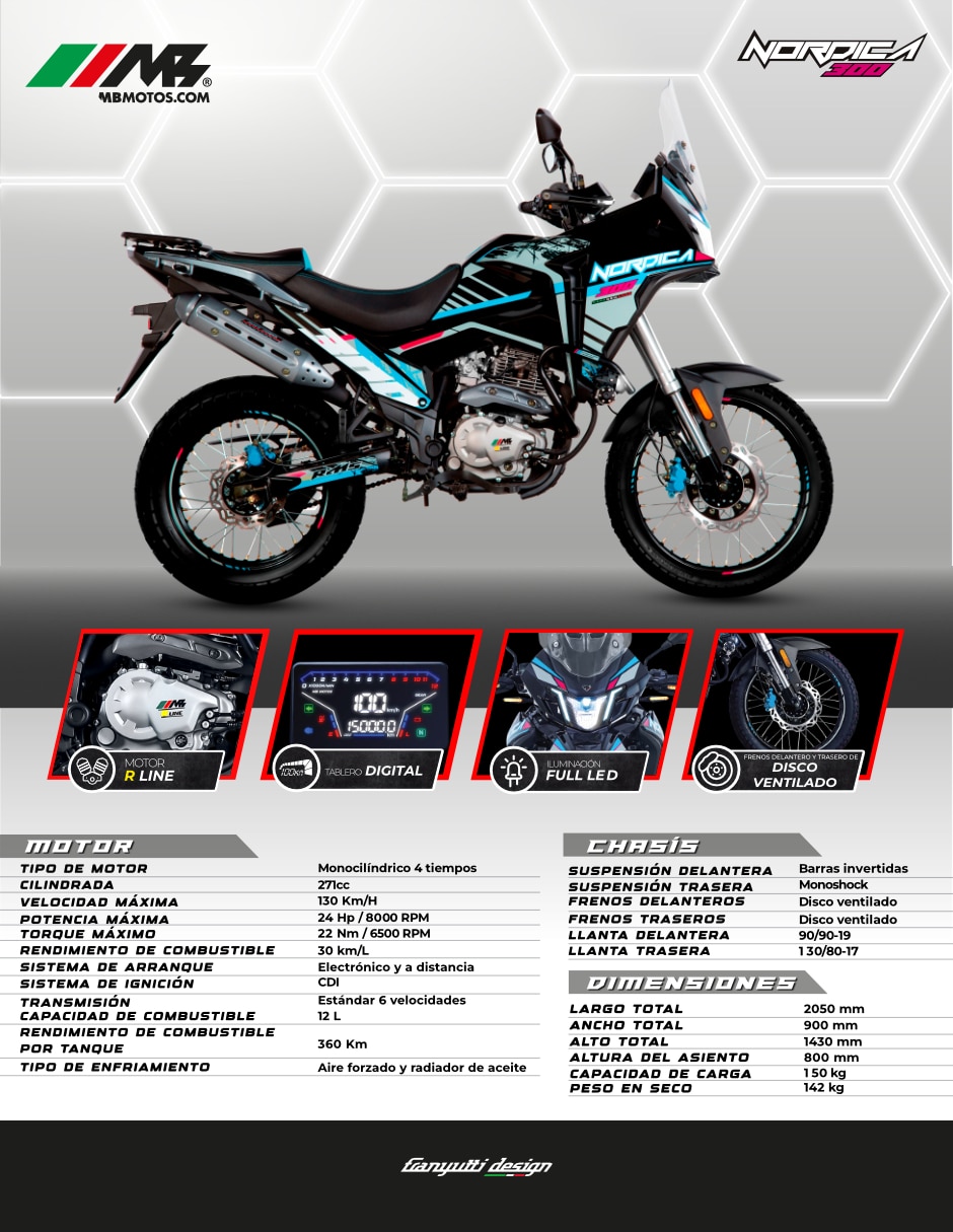 Motocicleta doble propósito Nordica 300 R 2026 5