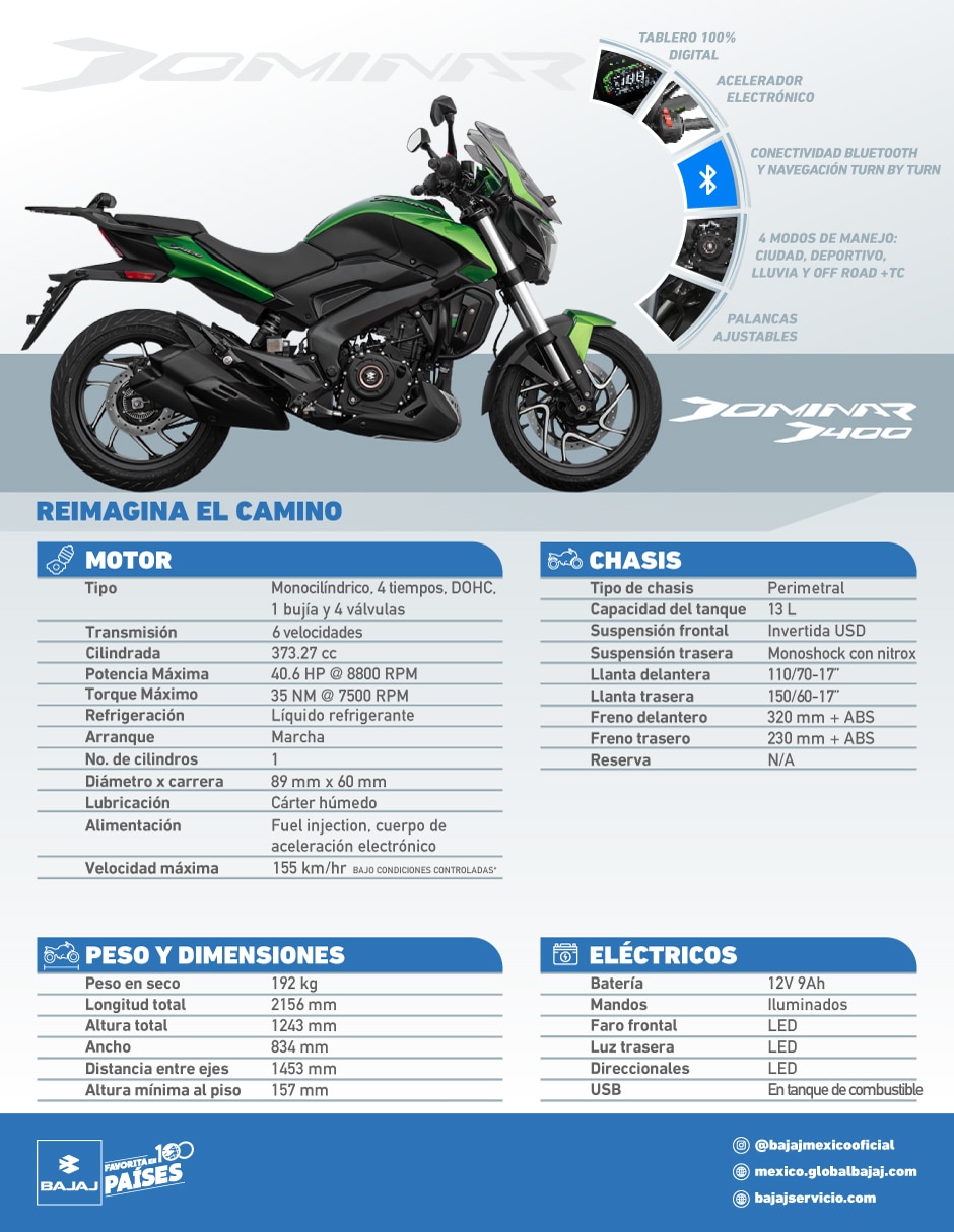 Motocicleta deportiva dominar 400 ug 2026 5