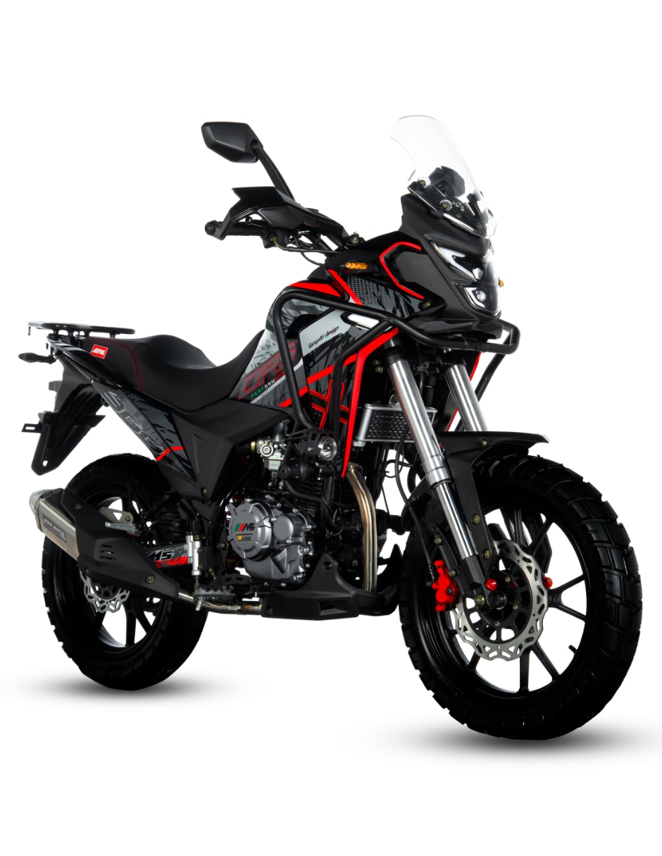 Motocicleta doble propósito MB drs 300 roja