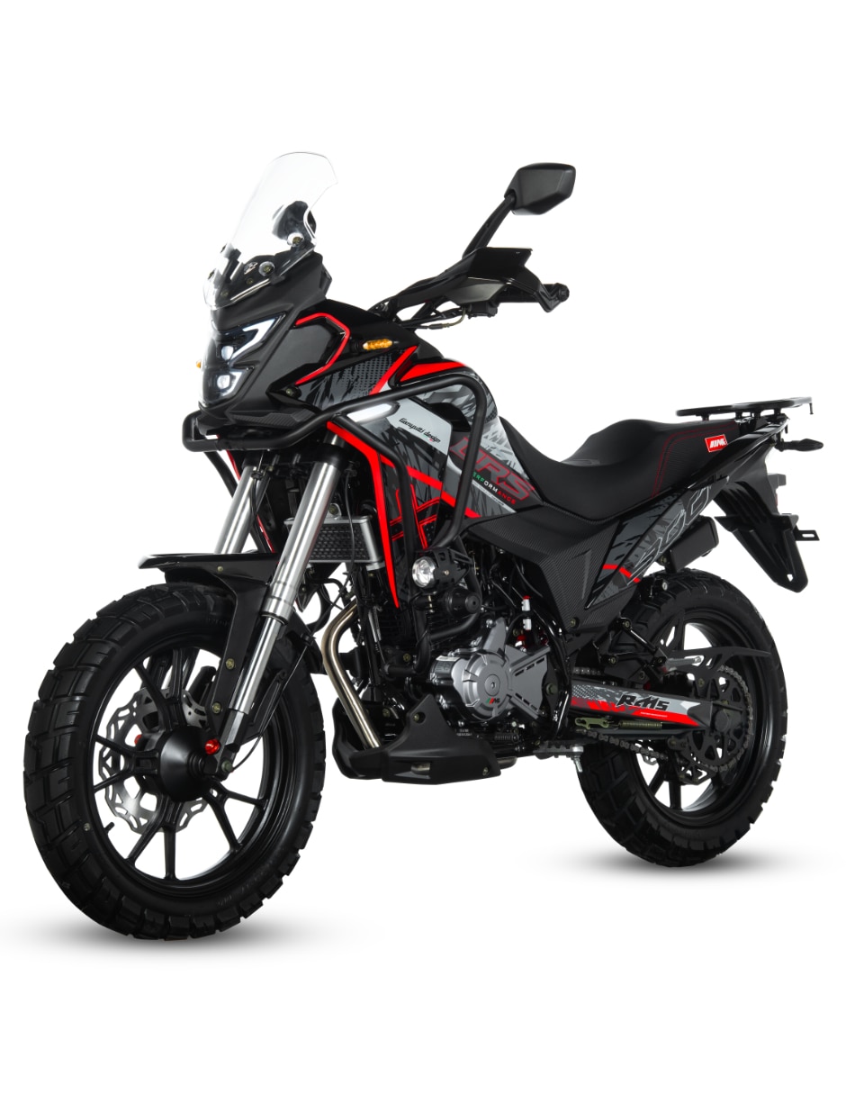 Motocicleta doble propósito MB drs 300 roja