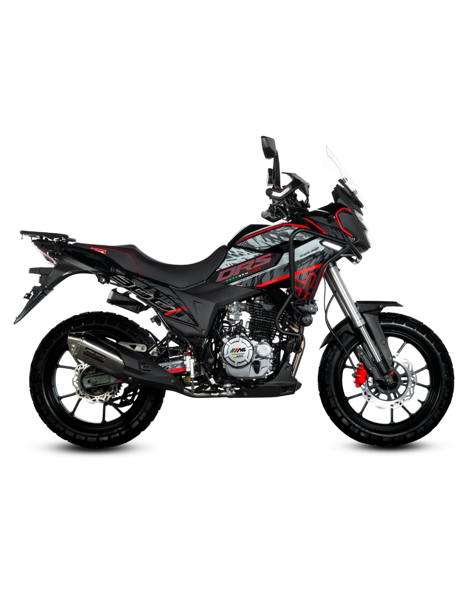 Motocicleta doble propósito MB drs 300 roja