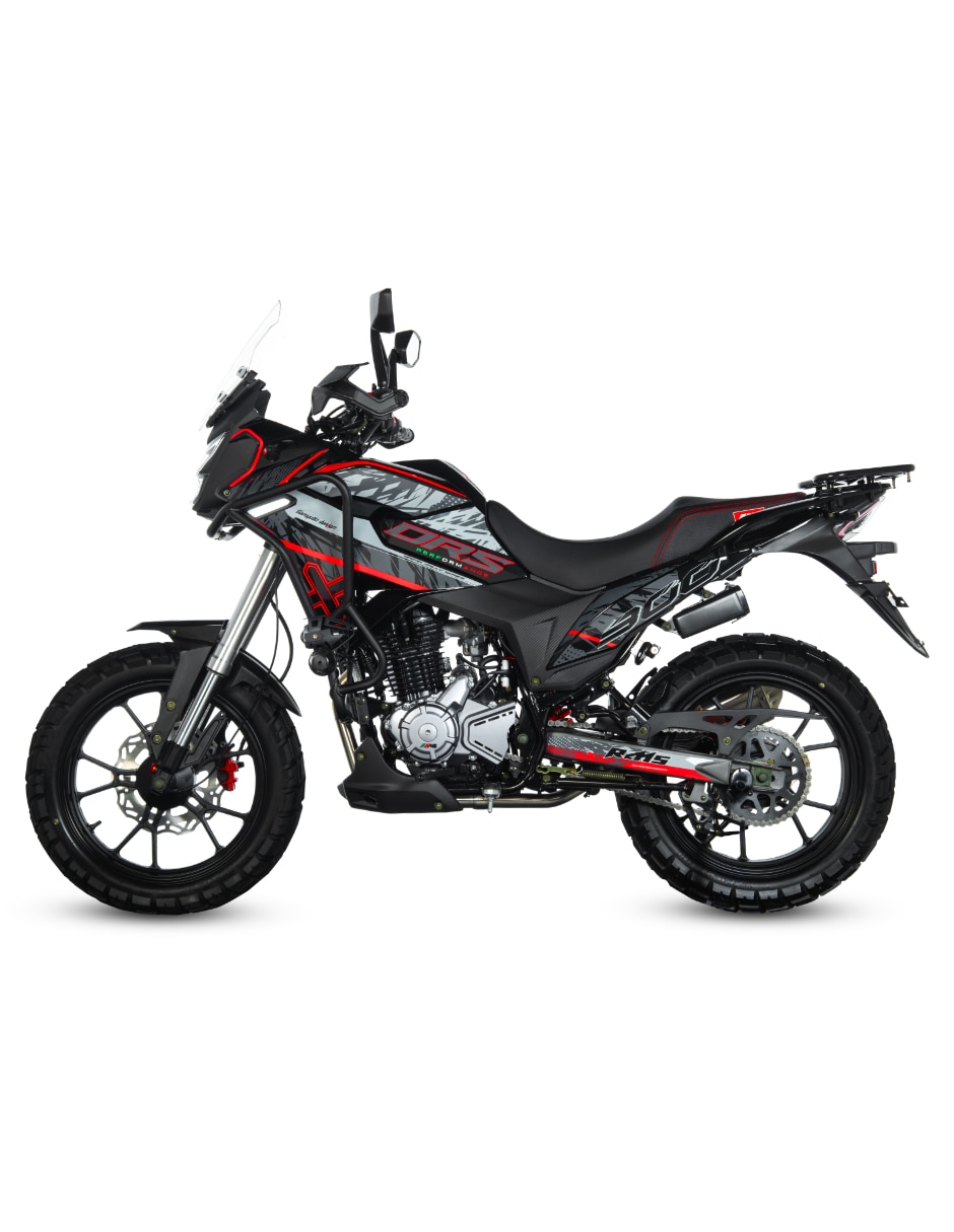 Motocicleta doble propósito MB drs 300 roja