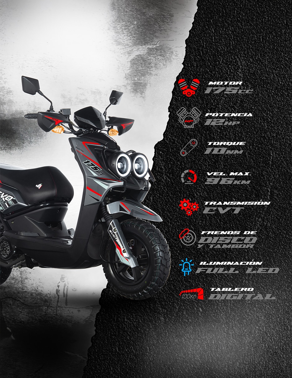 Motoneta MB revo 175 gt line rojo 7