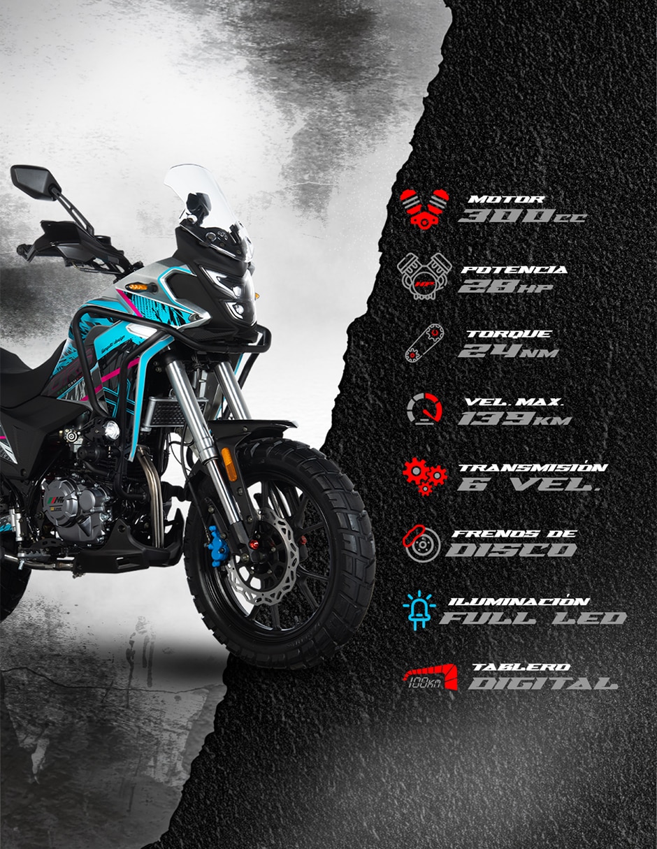 Motocicleta doble propósito MB DRS 300 2027