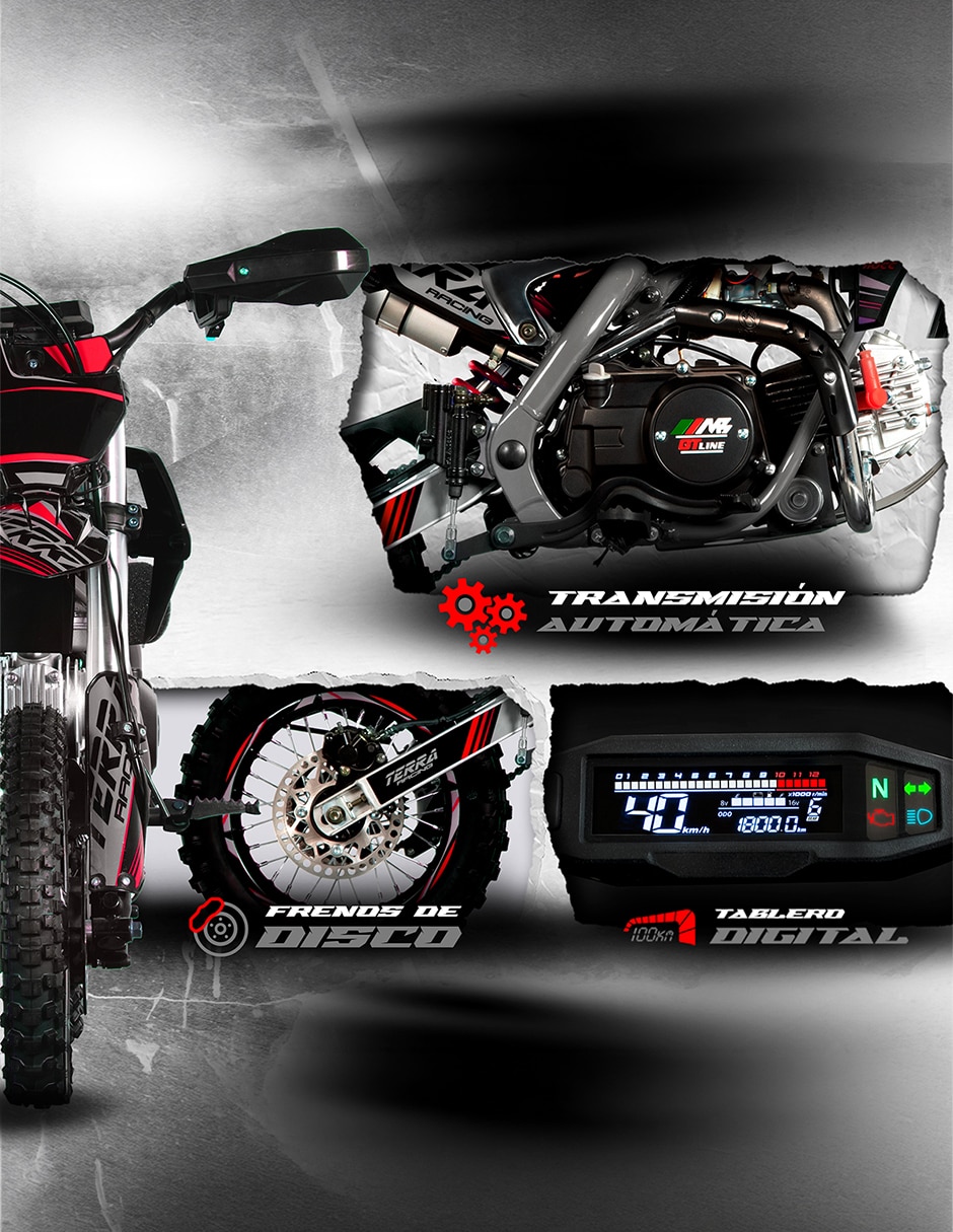 Mini moto terra 110 cc rojo 2027 2027 4