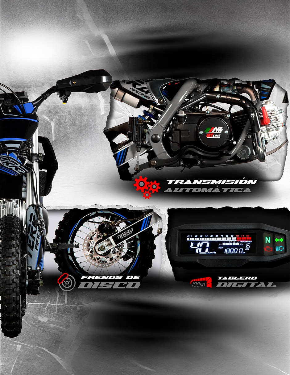 Mini moto terra 110 cc azul 2027 2027 4