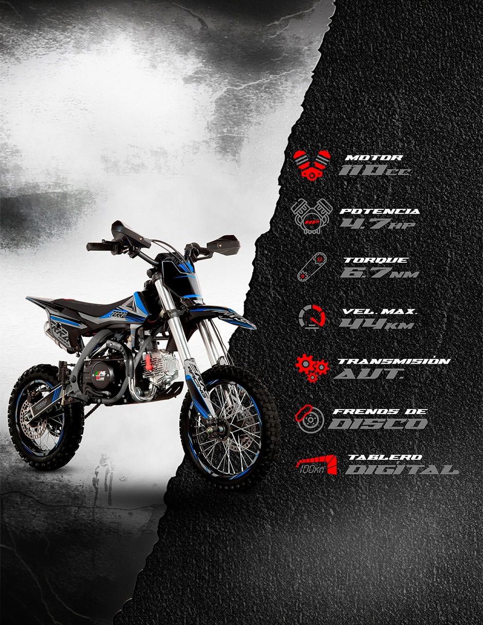 Mini moto terra 110 cc azul 2027 2027 7