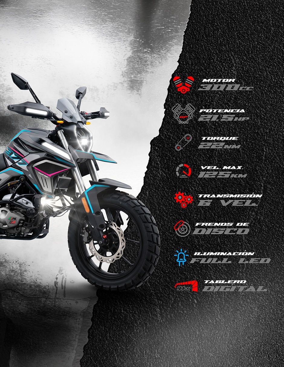 Motocicleta doble propósito Tekken 377 300 CC 2027 2027 2