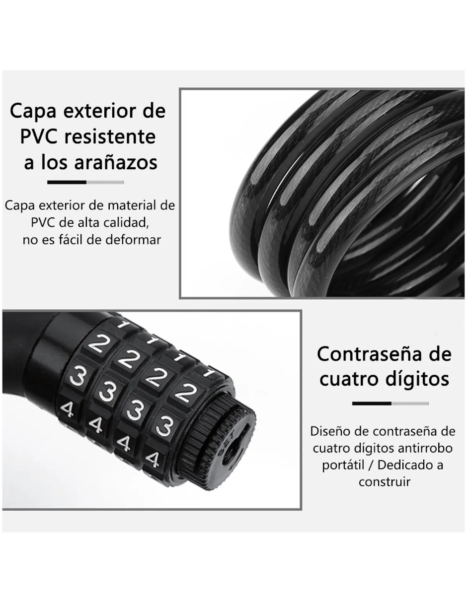 Candado para bicicleta de combinación