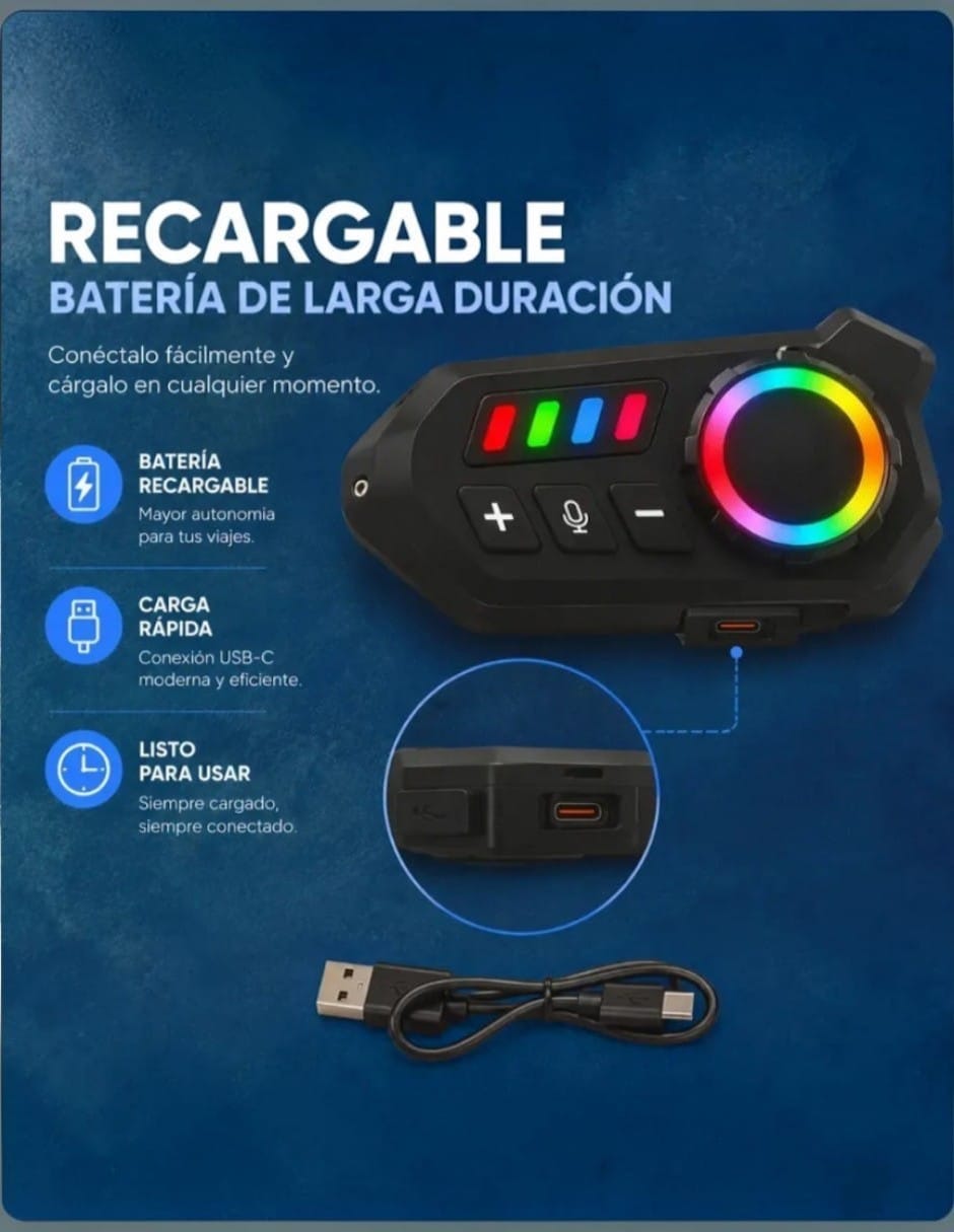 Intercomunicador Bluetooth casco motociclista 4